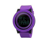 Reloj digital multifuncional de gel de sílice para hombre, color morado, 1142, para deportes al aire