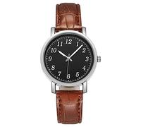 Reloj digital para hombre, cronógrafo, de piel, de cuarzo, clásico, sin fecha, B, One Size