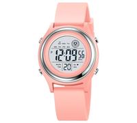 Reloj digital para mujer, pantalla LED, correa de silicona, multifunción, militar, impermeable, alarma, cronómetro, retroiluminación LED, reloj deportivo al aire libre, Rosa (D Pink), Moda