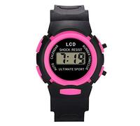 Reloj digital para niños, analógico, electrónico, deportivo, LED, para niñas, niños, teléfonos para niños, hot pink, talla única