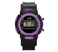 Reloj digital para niños, analógico, electrónico, deportivo, LED, para niñas, reloj de aprendizaje, morado, One Size
