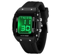 Reloj digital para niños, deportivo, resistente al agua, iluminación, cronómetro, cronómetro, alarma, reloj digital, números grandes, tonneau, diseño minimalista de moda, para niños y niñas, color