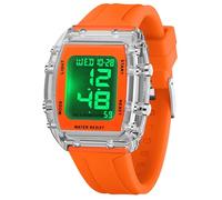 Reloj digital para niños, deportivo, resistente al agua, iluminación, cronómetro, cronómetro, alarma, reloj digital, números grandes, tonneau, diseño minimalista de moda, para niños y niñas, color