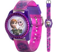 Reloj digital para nios Disney Frozen Reloj LCD Anna & Elsa Correa impresa morada Pantalla de fcil lectura Ligero y cmodo Se adapta a mue