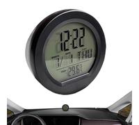 Reloj Digital Pequeño,Reloj de Salpicadero Solar Automotriz con Calendario - Probador De Temperatura Con LED,para el Aula el Baño la Mesa la Mesita de Noche la la