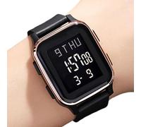 Reloj Digital - Relojes De Pulsera De Acero Inoxidable PU ABS 3,7 Cm | Relojes Militares | Reloj De Mano Cuadrado De | para Cumpleaños Navidad Año Nuevo Citas Viajes De Negocios, Dorado, Se