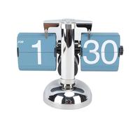 Reloj digital retro plegable de acero inoxidable 304, reloj de escritorio mecánico automático para casa, sala de estar, fácil de leer, dormitorio, cuarto de baño, #911, Bleu, Azul