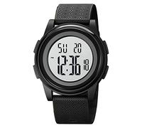 Reloj digital ultradelgado, minimalista, resistente al agua, para hombre, con pantalla de gran angular, correa de goma, reloj de pulsera para hombres y mujeres, negro, Ultradelgado
