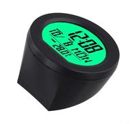 Reloj digital y termómetro con energía solar para salpicadero de coche con pantalla LCD, retroiluminación luminosa, sensor de vibración y energía solar/batería (verde)