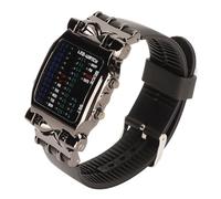 Reloj Electrónico Binario con Pantalla Digital LED en Forma de Cangrejo para Hombres, Innovador Reloj Matemático con Correa de Silicona para Entusiastas de la Tecnología 1,4 X 1,9 X 0,5