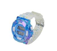 Reloj electrónico con correa transparente degradada, multifuncional, deportivo, digital, de pulsera.