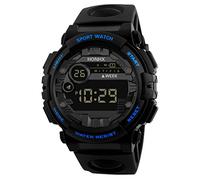 Reloj electrónico con fecha, digital, para hombre, deportivo, LED, deportivo, camuflaje, para hombre, azul, One Size