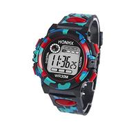 Reloj electrónico deportivo multifunción para niños de 4 a 6 años, rosso, talla única