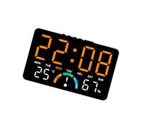 Reloj electrónico LED higrómetro de temperatura, 2 alarmas, diseño moderno para decoración del hogar, monitor de ambiente interior, reloj LED
