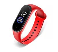 Reloj electrónico LED para niños para la escuela y los estudiantes, de moda, deportivo, impermeable, de silicona, táctil, rojo, 24