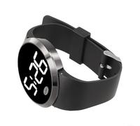 Reloj electrónico LED, reloj de plástico creativo de pantalla grande para ocio, estudiantes, relojes digitales LED (negro y blanco)