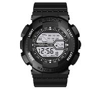 Reloj electrónico luminoso de moda con múltiples colores, función colorida, siete deportes, reloj deportivo con números, negro, talla única