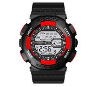 Reloj electrónico luminoso de moda con múltiples colores, función colorida, siete deportes, reloj deportivo con números, rosso, talla única