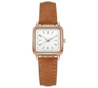 Reloj elegante y bonito de cuarzo para mujer, con correa de cuero, reloj de vestir con pulsera de cuero inoxidable, relojes de pulsera fáciles de leer para mujer, A, talla única