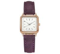Reloj elegante y bonito de cuarzo para mujer, con correa de cuero, reloj de vestir con pulsera de cuero inoxidable, relojes de pulsera fáciles de leer para mujer, H, talla única