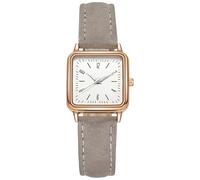 Reloj elegante y bonito de cuarzo para mujer, con correa de cuero, reloj de vestir con pulsera de cuero inoxidable, relojes de pulsera fáciles de leer para mujer, D, talla única