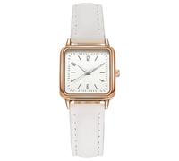 Reloj elegante y bonito de cuarzo para mujer, con correa de cuero, reloj de vestir con pulsera de cuero inoxidable, relojes de pulsera fáciles de leer para mujer, G, talla única