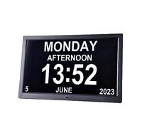 Reloj extra grande para demencia con recordatorios de medicamentos, día, fecha, alarmas, pantallas analógicas/digitales seleccionables (15 pulgadas), alimentación eléctrica