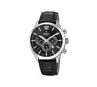 Reloj FESTINA para Hombre F20542/5 Timeless Chronograph Caja de Acero Inoxidable 316l Plateado Correa de Cuero Negro