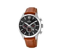 Reloj FESTINA para Hombre F20542/6 Timeless Chronograph Caja de Acero Inoxidable 316l Plateado Correa de Cuero Marrón