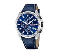 Reloj FESTINA para Hombre F20692/2 Timeless Chronograph Caja de Acero Inoxidable 316l Plateado Correa de Piel Azul