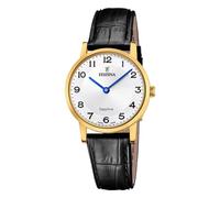 Reloj FESTINA para Mujer F20017/5 Swiss Made Caja de Acero Inoxidable 316l Dorado Correa de Cuero Negro