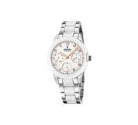 FESTINA Reloj Modelo F20497/1 de la colección, Caja de 35 mm Correa de Acero y cerámica Blanco para señora