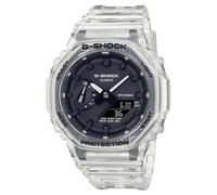 Casio Reloj Cuarzo Hombre 48.00mm con dial Digital Negro y Correa de Plastic/Resin Bracelet Transparente GA-2100SKE-7AER