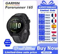 Reloj GARMIN Forerunner 165 con sensor de oxímetro de pulso, seguimiento del estrés, dinámica de carrera basada en la muñeca, frecuencia cardíaca basada en la muñeca, entrenamiento cruzado. Black Toda