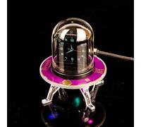 Reloj GeekMagic con forma de OVNI con función WiFi que ofrece datos meteorológicos al aire libre, temperatura, humedad, presión barométrica y pronóstico de 3 días