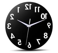 Reloj hacia atrás, número de 12 Pulgadas Redondas inusuales en el Sentido de Las Agujas del Reloj, Relojes de Pared inverso con batería para Decoraciones de Sala de Estar de Dormitorio