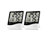 Reloj Higrómetro | Monitor de Temperatura y Humedad | Termómetro Digital de Escritorio | Termómetro Digital con Pantalla LCD | Medidor de Humedad de la Habitación | Medidor de Temperatura | Pack de 2