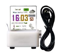 Reloj Hologram 3D - Cubo Holográfico, WiFi Desk Clock 3D Pantalla De Foto | Decoración De Escritorio De Reloj Digital Transparente, Pequeña Estación Tiempo En Tiempo Real Con Animación GIF Y Álbum De