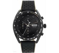 BOSS Reloj Cronógrafo de Cuarzo para Hombre Colección Center Court con Correa de Cuero Negro - 1514022