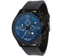 Reloj Hombre Sector Traveller Multifunción 48MM Zafiro 100M Correa de Cuero