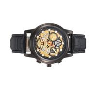 Reloj Hōmme - Reloj de Pulsera de Cuero con Pantalla de Fecha y Agujas Luminosas para fácil Lectura | Accesorio de para Uso Formal Informal de Noche y Uso Diario profess, Negro, Se référer au