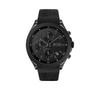 BOSS Reloj Cronógrafo de Cuarzo para Hombre 44 mm Colección VELOCITY con Correa de Silicona, Función de Fecha, 3 Subesferas, Resistencia al Agua 5ATM
