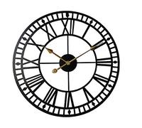 Reloj impermeable para exteriores, relojes de jardín, números romanos retro, reloj de pared para exteriores, simplicidad, arte del hierro, relojes para exteriores, funciona con pilas, silencioso, para