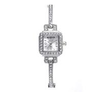 Reloj individual de aleación de cuarzo, reloj completo para mujer, reloj de prensa manual, plata, talla única