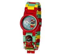 Reloj infantil modificable de LEGO Batman Movie. Emblemática figurita de LEGO Robin en la pulsera.