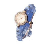 Reloj Inteligente 2 Relojes de Pulsera analógicos de Cuarzo for Mujer, Elegantes Relojes de Pulsera con Correa Fina de Cristal, adecuados for Damas, Circulares. Deportivo(BLU)
