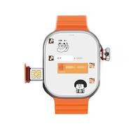 Reloj inteligente Android S9 Ultra 4G con tarjeta SIM de red de 2.2 pulgadas, cámara giratoria de 180°, GPS, WiFi, llamada global, reloj inteligente para hombre, Ultra 5G (naranja plateado, 2 GB 16