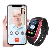 Reloj inteligente con detección de caídas, rastreador GPS para personas mayores con demencia, Alzheimer o autismo, pulsera de llamada de emergencia SOS para ancianos, rojo
