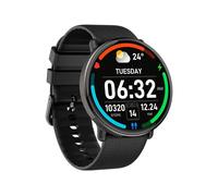 Reloj inteligente con pantalla Amoled Forever de silicona negra, llamadas, salud, deportes, negro