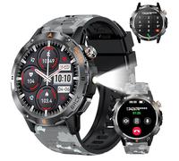 Reloj inteligente deportivo al aire libre con GPS, pantalla IPS de 1.54 pulgadas, linterna LED, brújula y resistencia al agua P68 para entusiastas del fitness Android e iOS